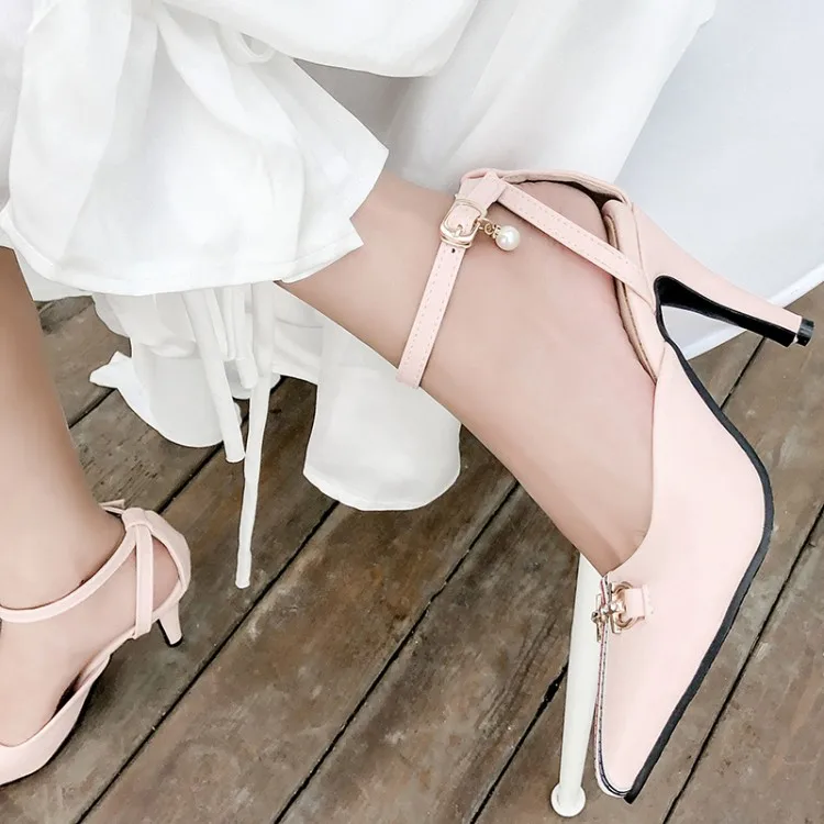 

Big Size 11 12 13 14 ladies high heels women shoes woman pumps Pointed Package the heel Package toes Fine with Single shoes