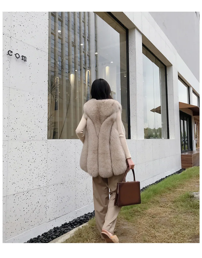 2018 натуральный мех пальто женская одежда Зимний теплый толстый жилет корейский Винтаж жилет из меха лисы куртка Manteau Femme Hiver ZL689