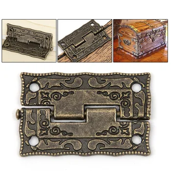 

10pcs/set Cabinet Door Butt Hinges Mini Drawer Bronze Decorative Mini Hinges For Cabinet Storage Wooden Box Vintage