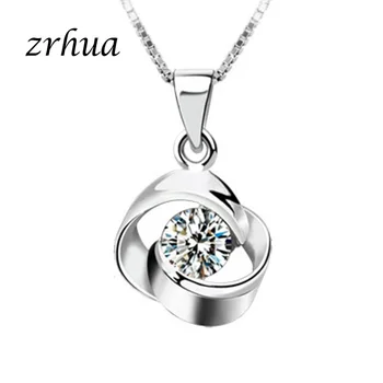 

ZRHUA Genuine 925 Sterling Silver Link Chain For Woman 45cm Chain Necklace On Neck Choker Best Wedding Party Jewelry Gifts