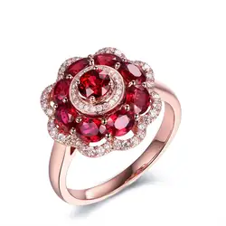 Ручной работы по индивидуальному заказу серебро выбрать с рубином и выгравировать названия Защита от солнца цветок кольцо из розового