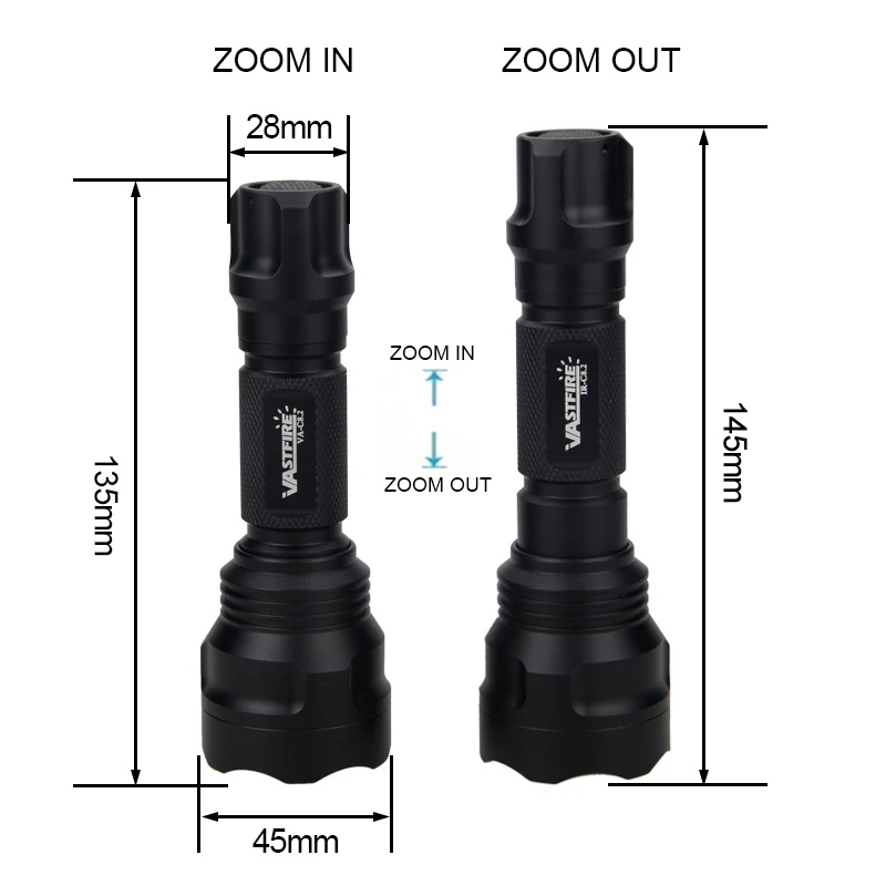 IR-501b Zoomable Focus Hunting Flashlight infrared Radiation IR 940nm Night Vision Weapon Light Rifle Gun Mount Remote Switch