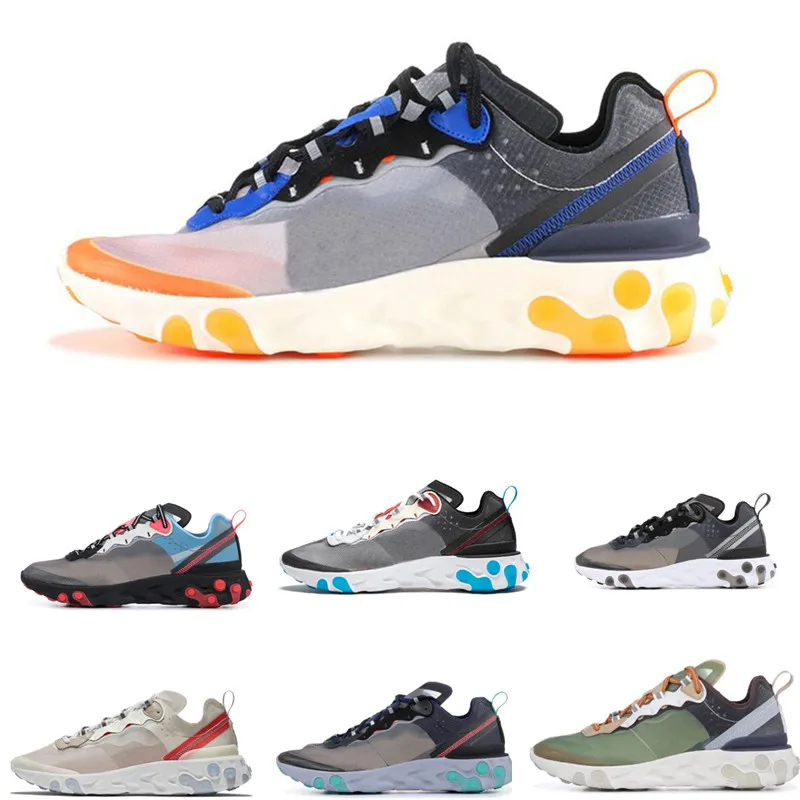 

2019 Epic React Element 87 running shoes for men women Neptune Green Blue Black White breathable sports sneakers Size 36-45