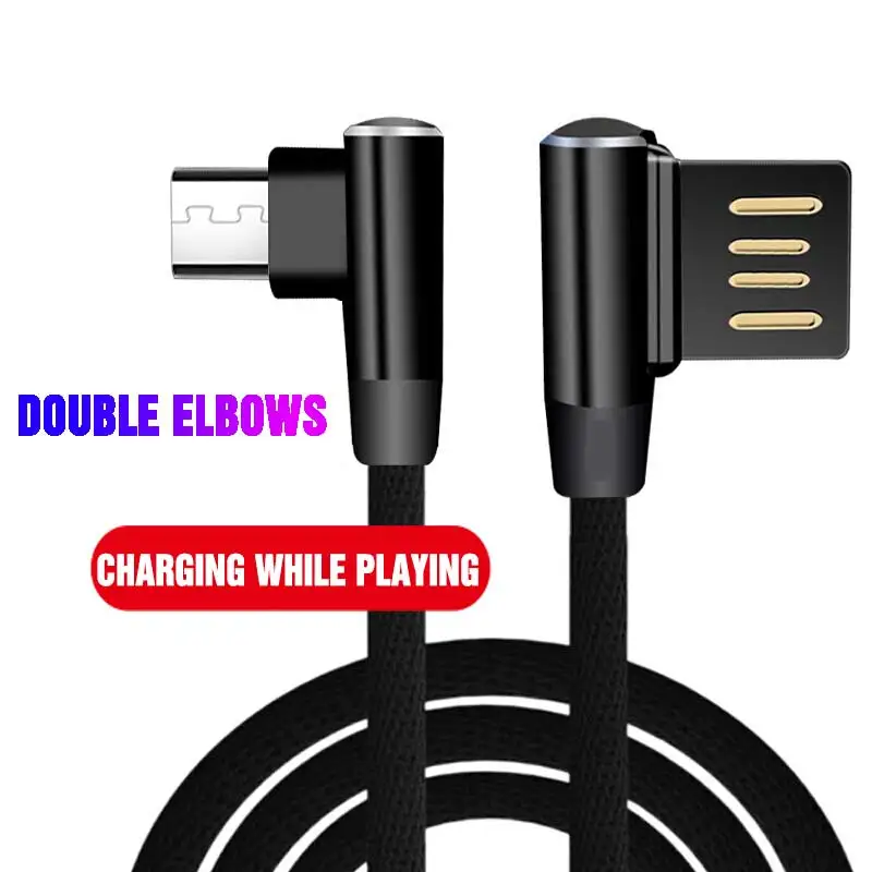 3A usb type C mi cro 90 градусов кабель для samsung Galaxy S10 S9 Plus HuaWei Xiaomi mi 8 6 type C 3 USB C кабель передачи данных для быстрой зарядки