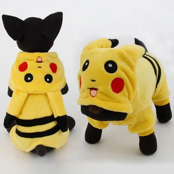 New Arrival Dogs Clothes Cute Cartoon Pikachu Design Cosplay Pets Costume Dog Clothing For Cats Puppy