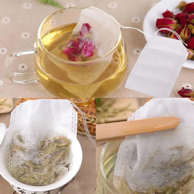 

100pcs Empty Teabags String Heat Seal Filter Paper Herb Tea Bag 5.5 x7CM for Herb Loose Tea Bolsas de te Tea Bag Home Decoration