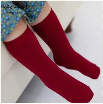 Носки для девочек детские гольфы chaussettes для мальчиков и девочек, Длинные Детские хлопковые носки для новорожденных meias sokken - Цвет: Красный