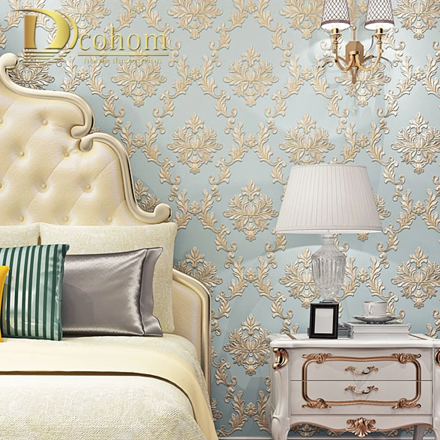 Beige White Luxury Floral Wallcoverings Embossed Flower 3D Wallpaper Non-woven Bedroom Rolls Beige White Luxury Floral Wallcoverings Embossed Flower 3D Wallpaper Non-woven Bedroom Rolls