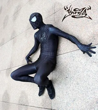 

Classic The Amazing SpiderMan 2 Costume Black Spandex Halloween Fullbody Spiderman Superhero Costumes