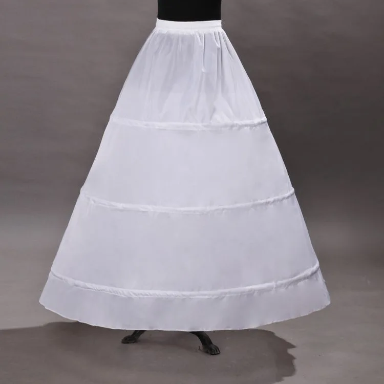 

White Women Wedding Petticoats 3-layer Steel Ring Elastic Waistband Wedding Accessories Underskirt