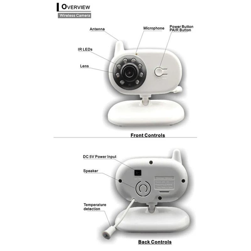 3,5 дюймовый ЖК-дисплей беспроводной Няня цифровой видео монитор младенца аудио ночного видения музыка температурный дисплей