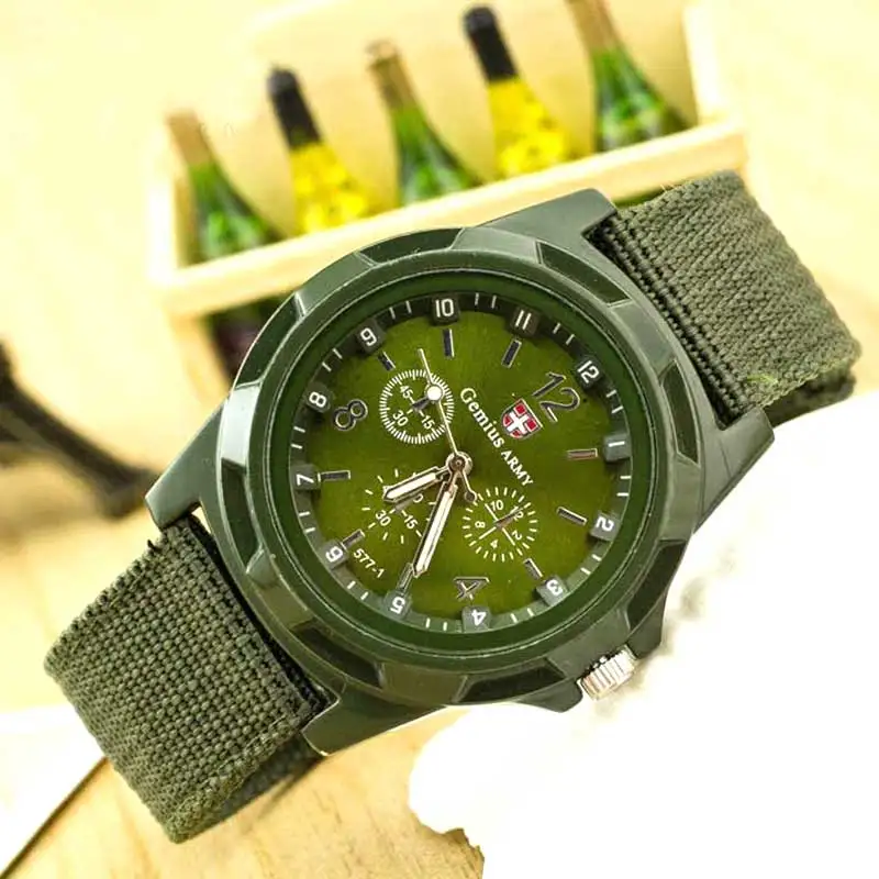 

New Fashion Brand Sport Men Watch Military Army Soldier Watches Canvas Strap Quartz Watch