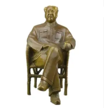 

Nice Asian Chinese Old Bronze Handmade Carved Mao zedong Collect Statue Figure