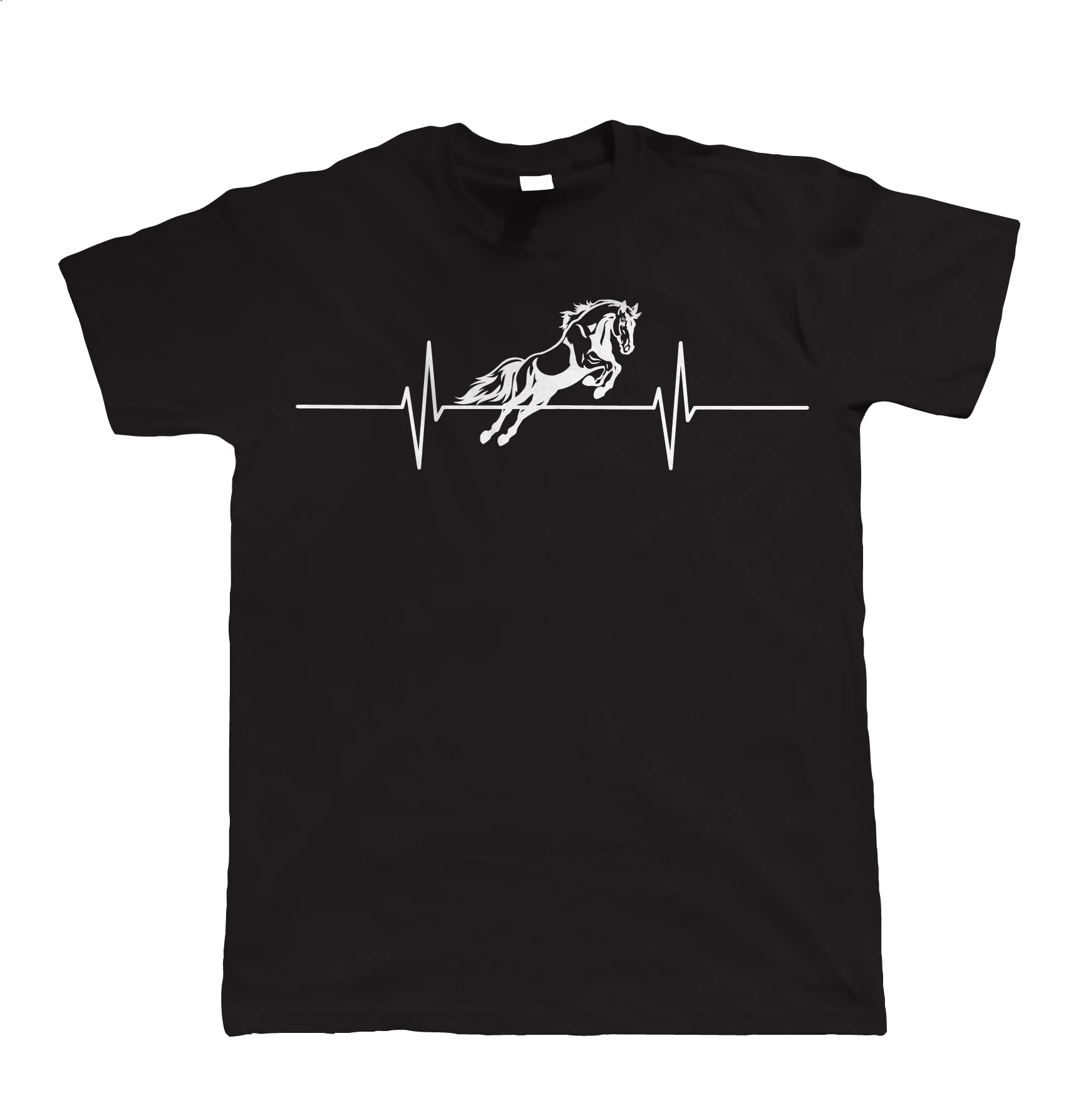 

Men clothes 2018 Heartbeat Horse Mens Equestrian T Shirt Funny Fathers Gift Him Dad Birthday cotton short sleeve t-shirt tops