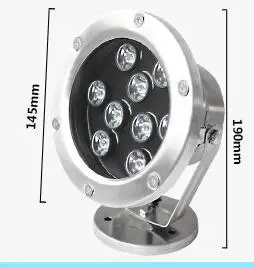 Subaquáticas para Lagoas Levou para Fonte Lote Led Pool Luz Ip68 Dc12v 24 v 12w Aço Inoxidável Levou Luzes Piscina 2 Pçs – Rgb