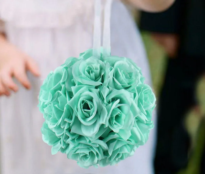 

Новинка, 1 шт./лот, 20 см, искусственный шелк, цветок, роза, целующиеся шарики, букет, центральный предмет, вечерние, свадебные украшения