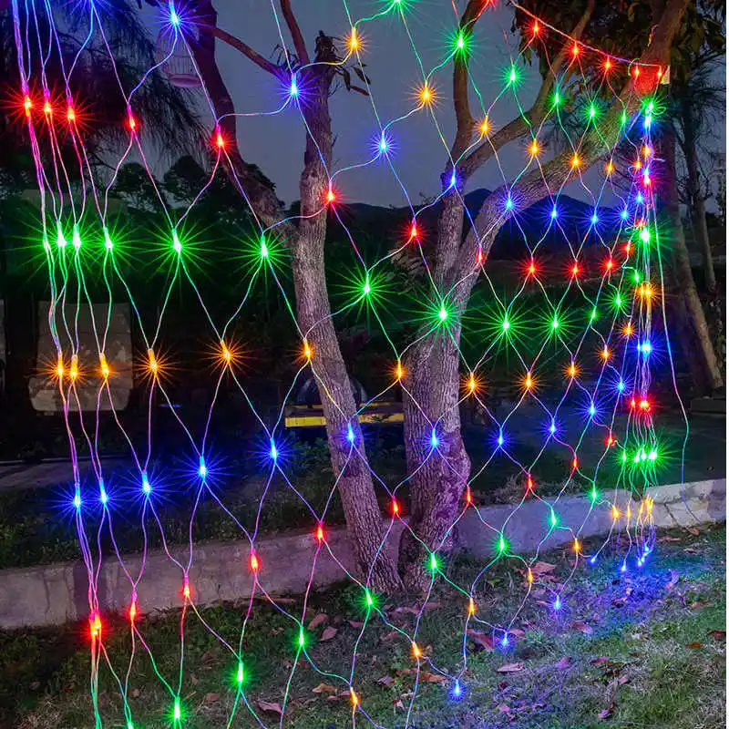 3MX2M 1.5X1.5M LED Net Mesh Fairy String Light Garland Window Curtain Christmas Fairy Light Wedding Party Holiday Light - Испускаемый цвет: Muti-color