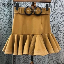 Высококачественная дизайнерская юбка Летняя Сексуальная Вечерние Клубное платье Женская Лоскутная юбка с оборками Женская винтажная юбка-годе