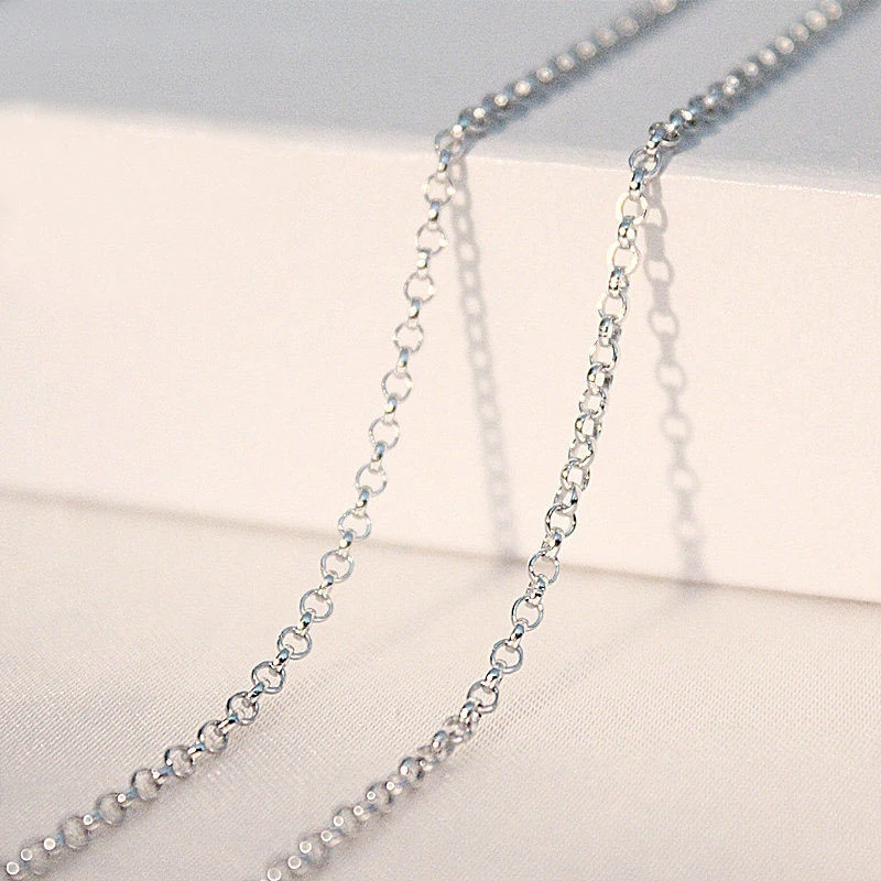 

5pcs/set Men's Oval Chain Fashion 16-18inch Silver Color DIY Chain Necklace Charming Jewelry Shellhard