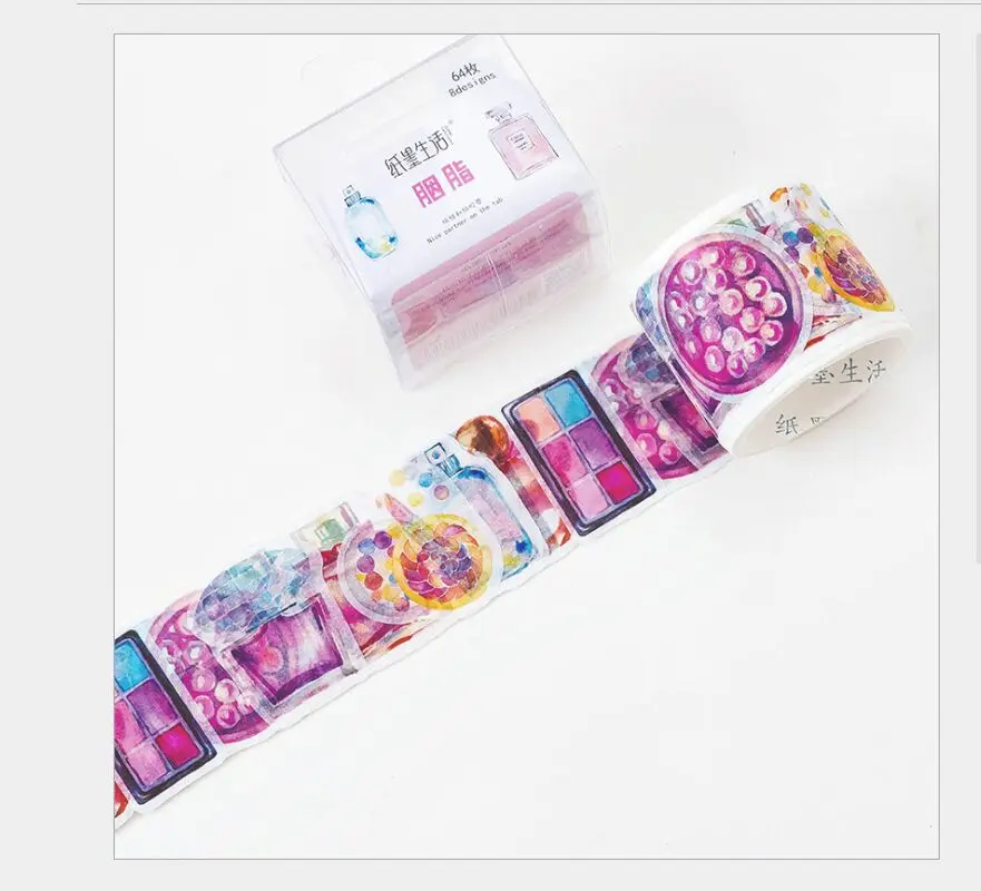 

64Pcs/Roll Rouge cosmetics Perfume bottles girl diary washi tape DIY planner diary scrapbooking masking tape escolar