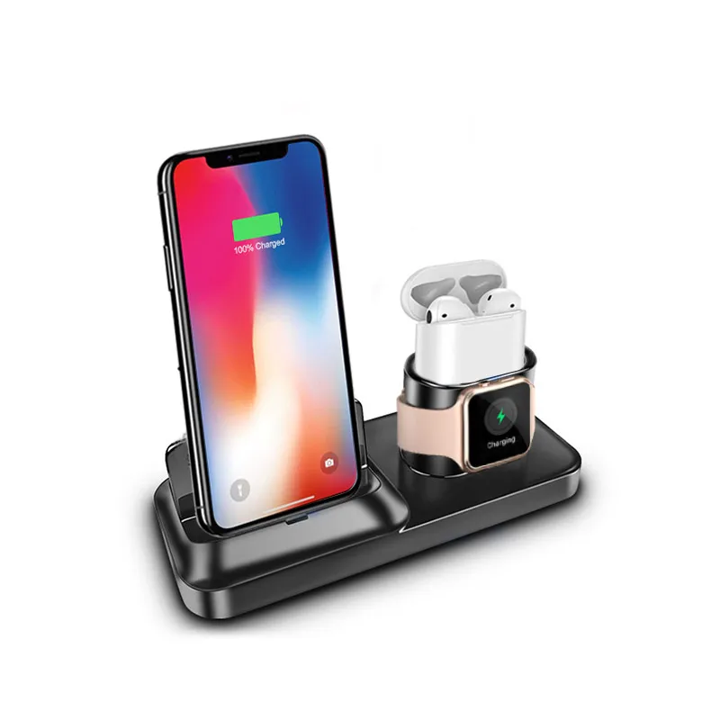 Зарядная док-станция держатель для iPhone X XR XS Max 8 7 6 для Apple Watch Air Pods зарядное устройство Подставка для док-станции Магнитный зарядный кабель головка