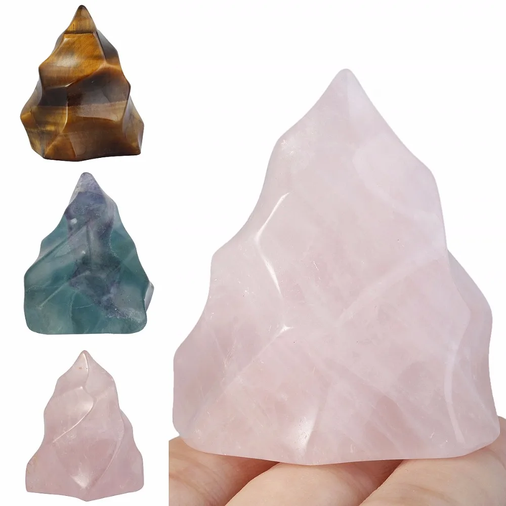 

TUMBEELLUWA Handmade Carved Flame Tower Figurine,Reiki Chakra Healing Crystal Stone 1.5"-1.9"