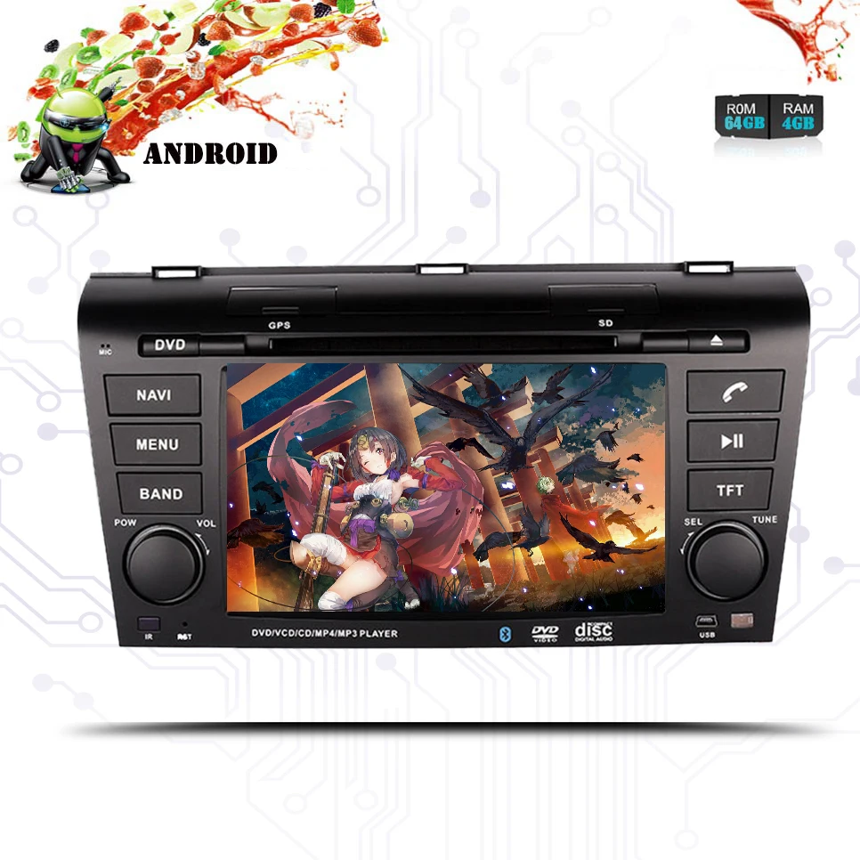 IPS экран Android 10.0Car DVD мультимедийный плеер для Mazda 3 2004 2005 2006 2007 2008 2009 с WiFi Bluetooth радио