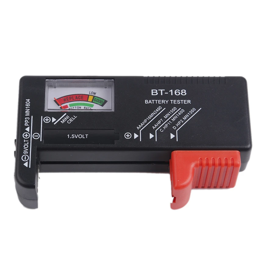 BT168 мультиразмерный вольтметр, измерительный инструмент, цифровой тестер батареи, универсальная электронная батарея, проверка для AA AAA 9 В, кнопочный элемент