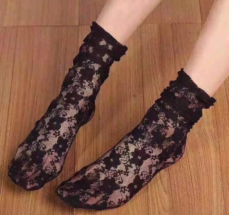 

Women's new arrival sexy black Lace socks ankle sock fishnet female vintage Heap heap socks