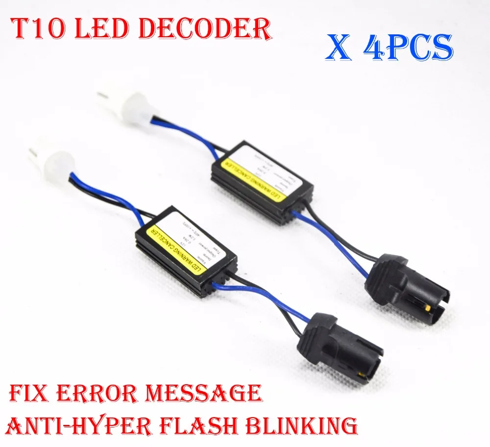4PCS/Lot T10 T15 194 W5W 168 921 LED Bulb Canbus Error Free Warning  Canceler Decoder Resistor Capacitor Adapter 12V 0.29A 3.2W