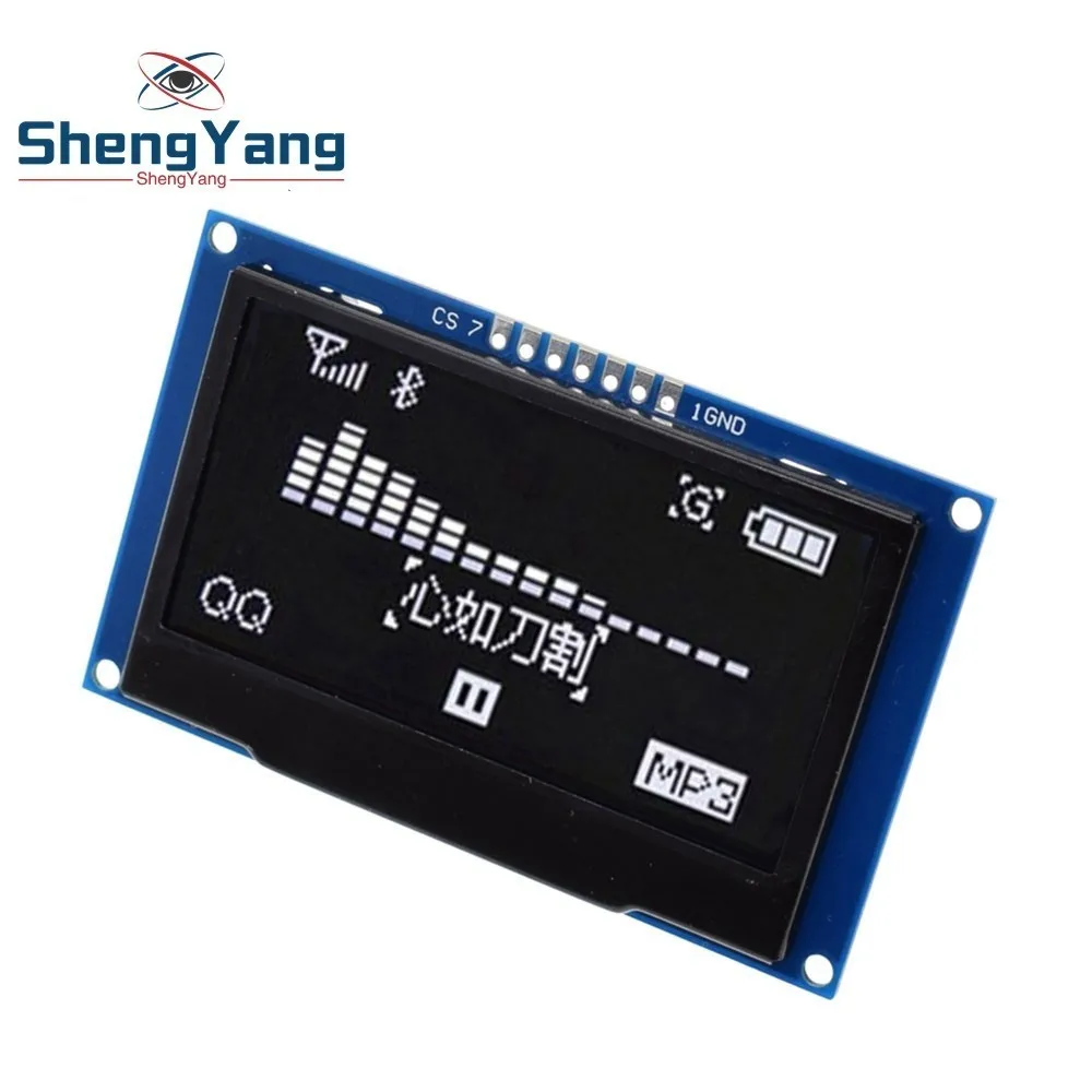 

Free shipping ! ShengYang White 2.42" 2.42 inch LCD Screen 128x64 OLED Display Module IIC I2C SPI Serial for C51 STM32 SPD0301