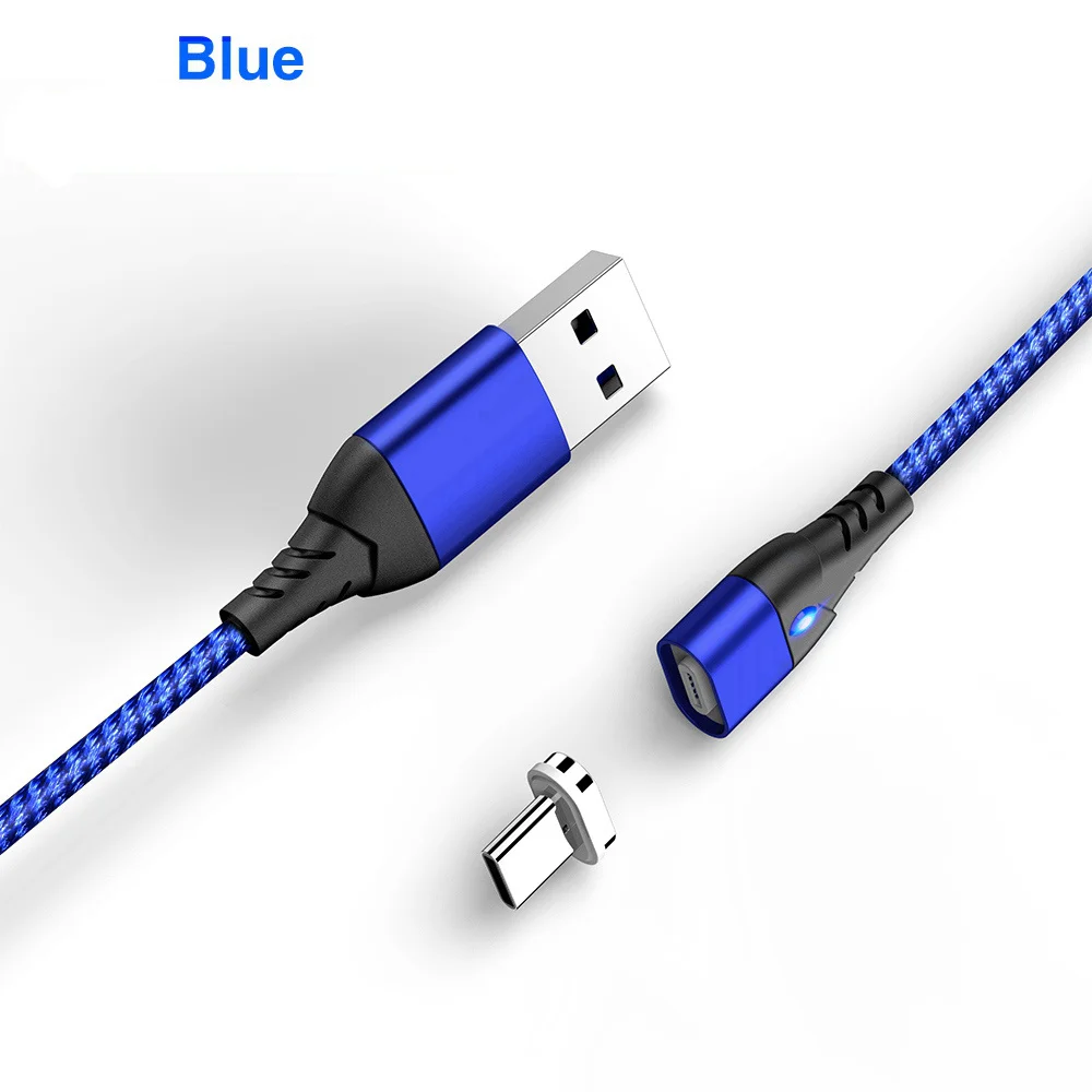 Магнитный кабель CASEIER для iPhone, Samsung, Huawei, быстрая микро USB зарядка, кабели USB type c, USB C кабель usb tipo c - Цвет: Blue Cable