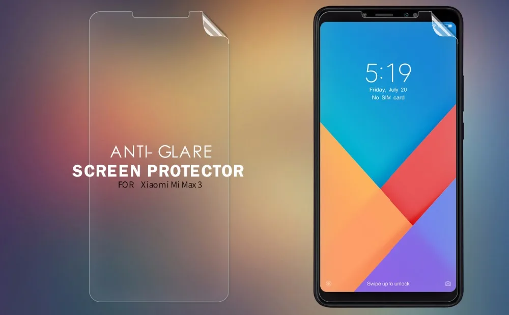 2 шт./партия NILLKIN Антибликовая матовая защитная пленка для экрана для xiaomi mi max 3(mi max3) в розницу посылка
