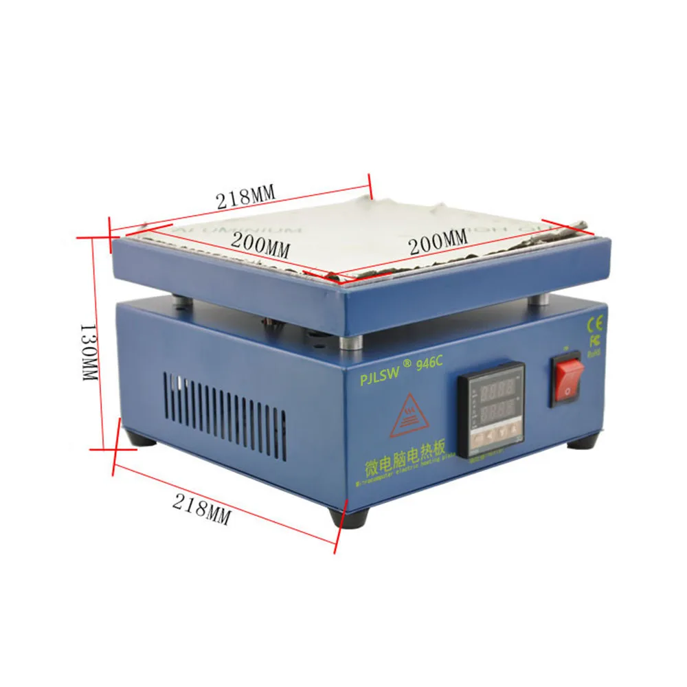 

PJLSW 110/220V 800W 946C 200x200mm Electronic Hot Plate Preheat Preheating Station For BGA PCB SMD Heating Led lamp desoldering