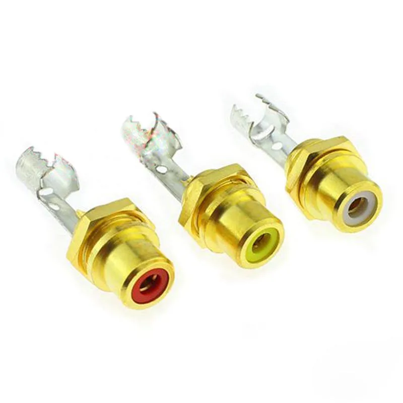 10pcs RCA Connector Audio Cable Connector Lotus Terminals Female RCA ...