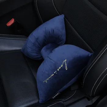 

Soffe Super Soft Car Neck Head Pillow Detachable Bow-knot Shape Back Pillow Loading Protecting Office Lumbar Pad Neck Pillow