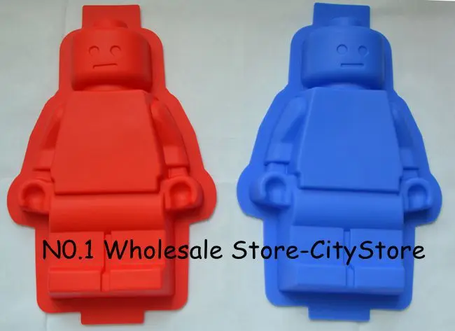 

Free Shipping 200pcs/lot New Minifigure Man Silicone Bake Ice Tray Robot Chocolate Mold Cake Pan Fondant