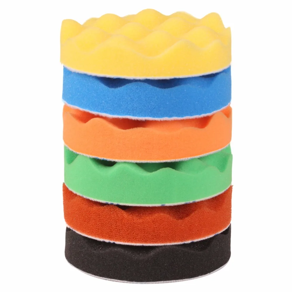 7"(180mm) Yellow/Black/White mix Polishing Pad Buffing Polishing Pad