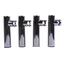 4X Boat 361 Stainless Steel Fishing Rod Holder Clamp-On for 7/8'' to 1'' Rail Marine marine boat fishing tackle stainless steel clamp on fishing rod holder adjustable for 7 8 1
