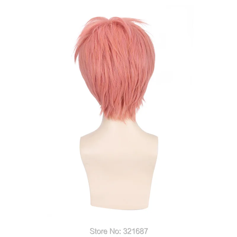 Ccutoo мужской короткий розовый высокотемпературный волоконный косплей парик прямой синтетический пушистый костюм вечерние парик