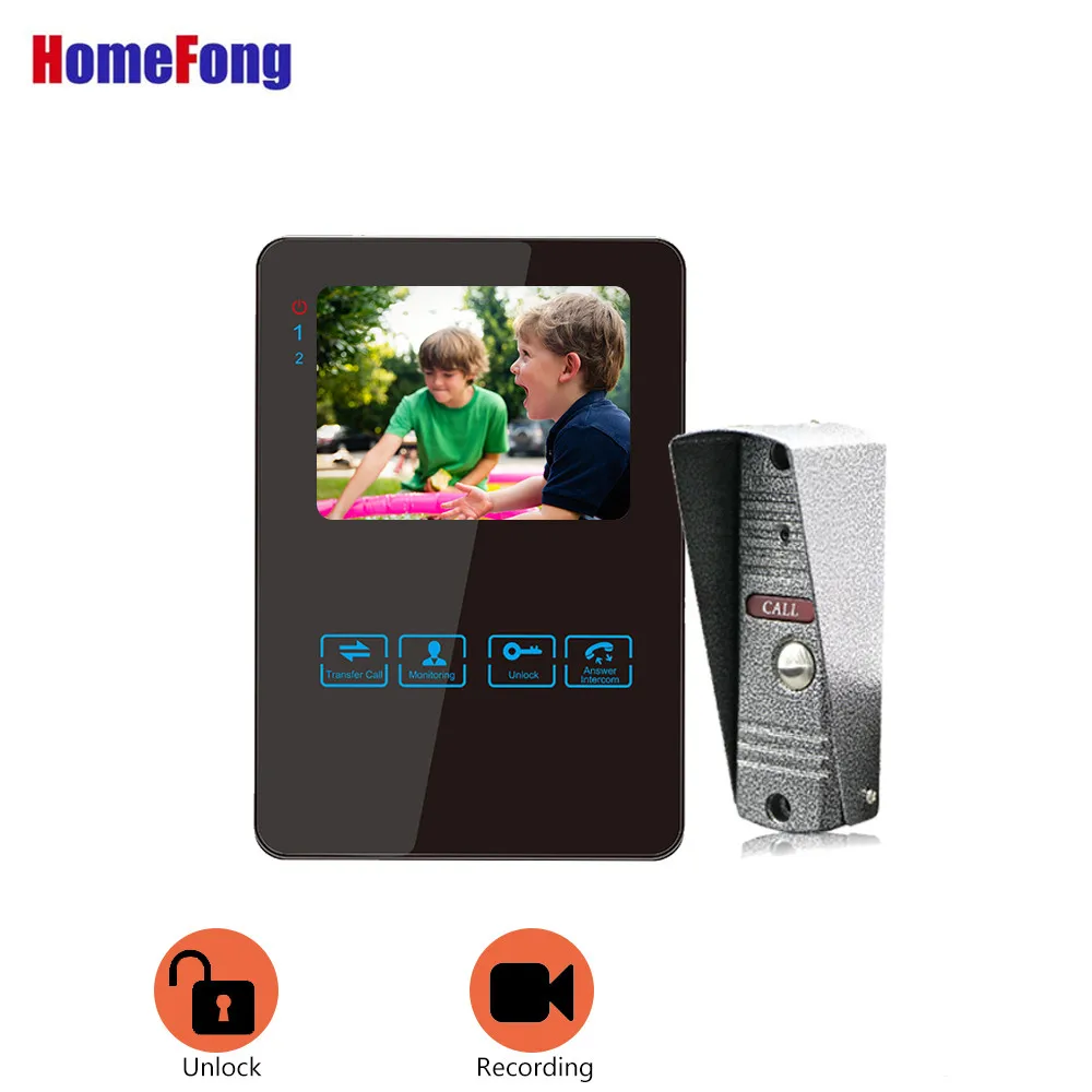 Timbre de c/ámara t/áctil a color de 7 pulgadas timbre de videoportero a prueba de agua de visi/ón nocturna con tarjeta 8G TF Eu