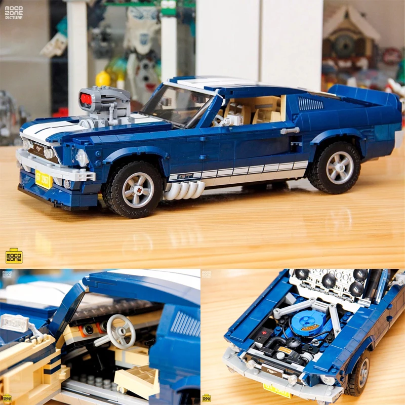 

In stock 21047 Creator Ford Mustang 1967 GT500 Cars Expert Model Compatible with Legoing 10265 Building Blocks Brick Technic