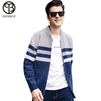 

Asesmay Brand 2019 Men's Sweaters Autumn Winter Warm Cashmere Wool Zipper Pullover Sweaters Man Casual Knitwear Plus Size M-XXXL