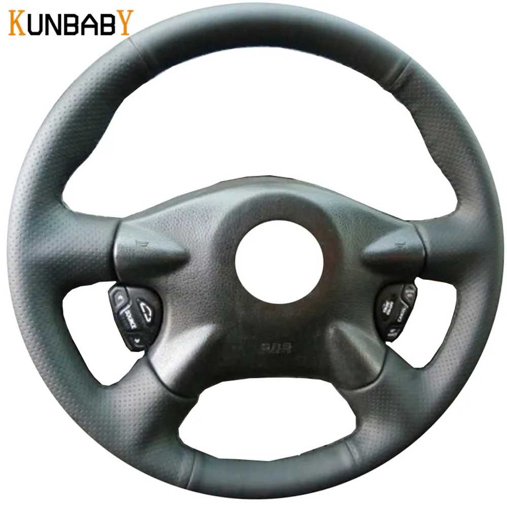 

KUNBABY Car Styling Leather Car Steering Wheel Cover Case for Nissan Almera N16 Pathfinder Primera XTrail Renault Samsung SM3
