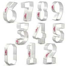 KENIAO цифры формочки для печенья для детей день рождения-номер 0,1, 2,3, 4,5, 6,7, 8,9 формочки для печенья и помадки-нержавеющая сталь