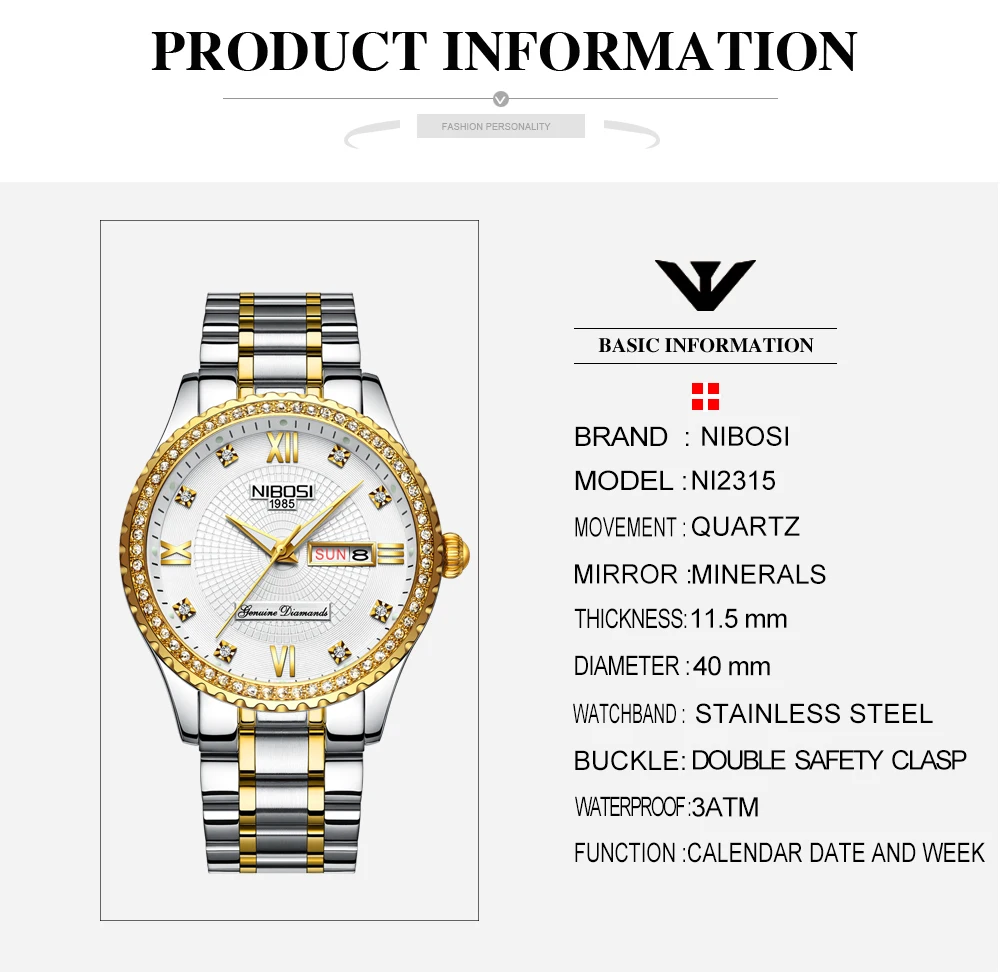 NIBOSI люксовый бренд для Для мужчин квадратный Водонепроницаемый золотые часы кварцевые спортивные часы Нержавеющая сталь часы часв мужские наручные