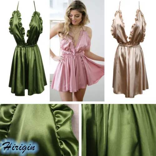 

Summer Jumpsuits 2019 New Women Summer Sexy Sleeveless Deep V-Neck Backless Loose Sleepwear Style Jumpsuit