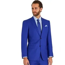 Синий классический смокинг для жениха мужской костюм из 2 предметов(куртка+ брюки+ галстук) пром Masculino жениха Trajes De Hombre Блейзер 233