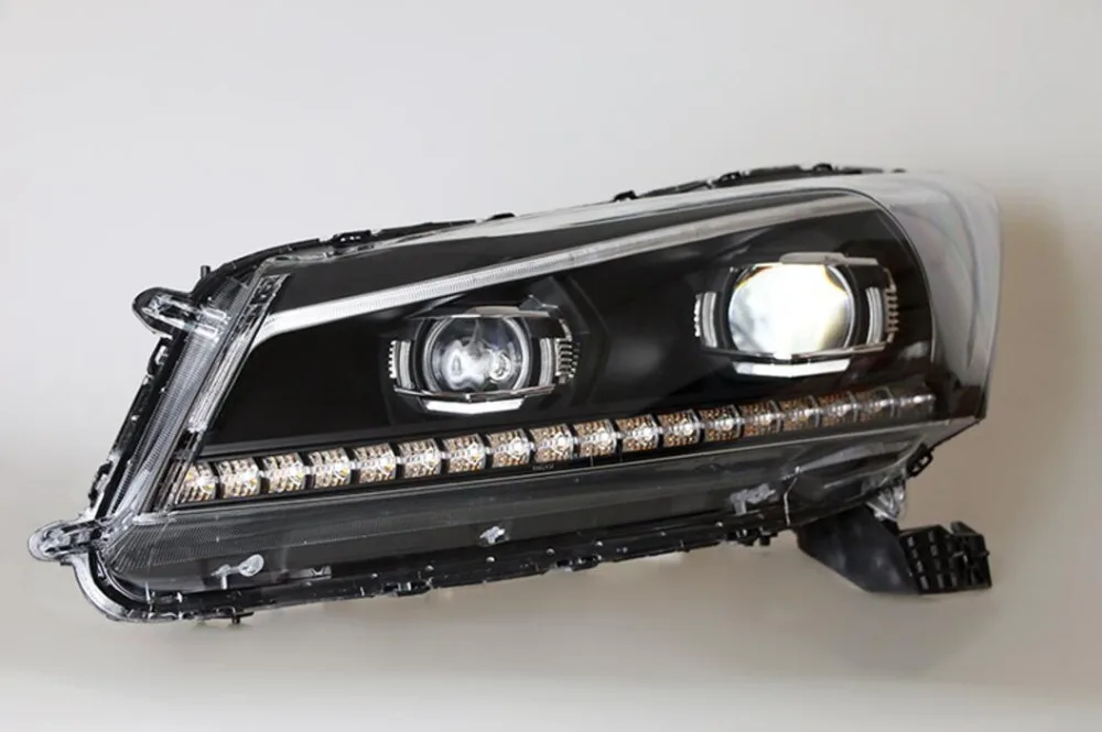 Светодиодный фонарь для Honda Accord 2008-2012 Автомобильный светодиодный фонарь с двойным ксеноновым объективом автомобильные аксессуары дневные ходовые огни противотуманные фары