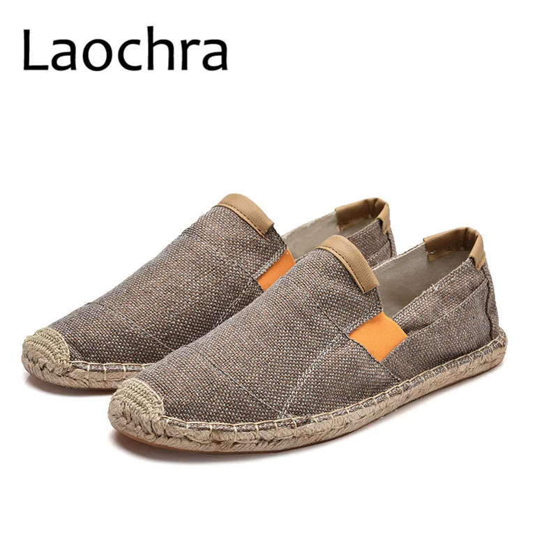LAOCHRA New Arrival Men Canvas Fisherman Shoes Breathable Spring/Autumn Slip On Loafers Hemp Espadrilles Flats Shoes For Males цена LAOCHRA New Arrival Men Canvas Fisherman Shoes Breathable Spring/Autumn Slip On Loafers Hemp Espadrilles Flats Shoes For Males цены онлайн